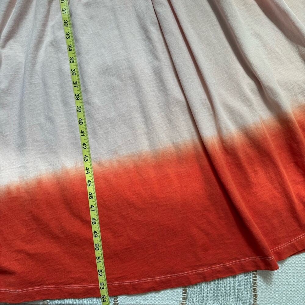 Free People Pink Orange Ombré Dip Dye Short Sleeve Slouchy Maxi Dress Medium - Picture 9 of 13